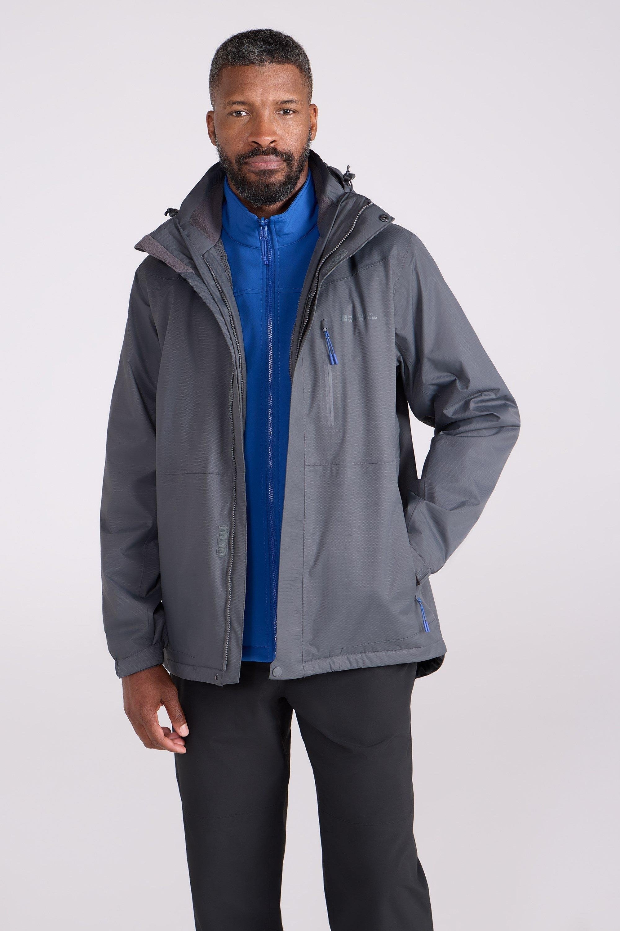 Mountain Warehouse - "Bracken Extreme" Jacke, wasserfest 3 in 1 für Herren (Liegerunggrau)