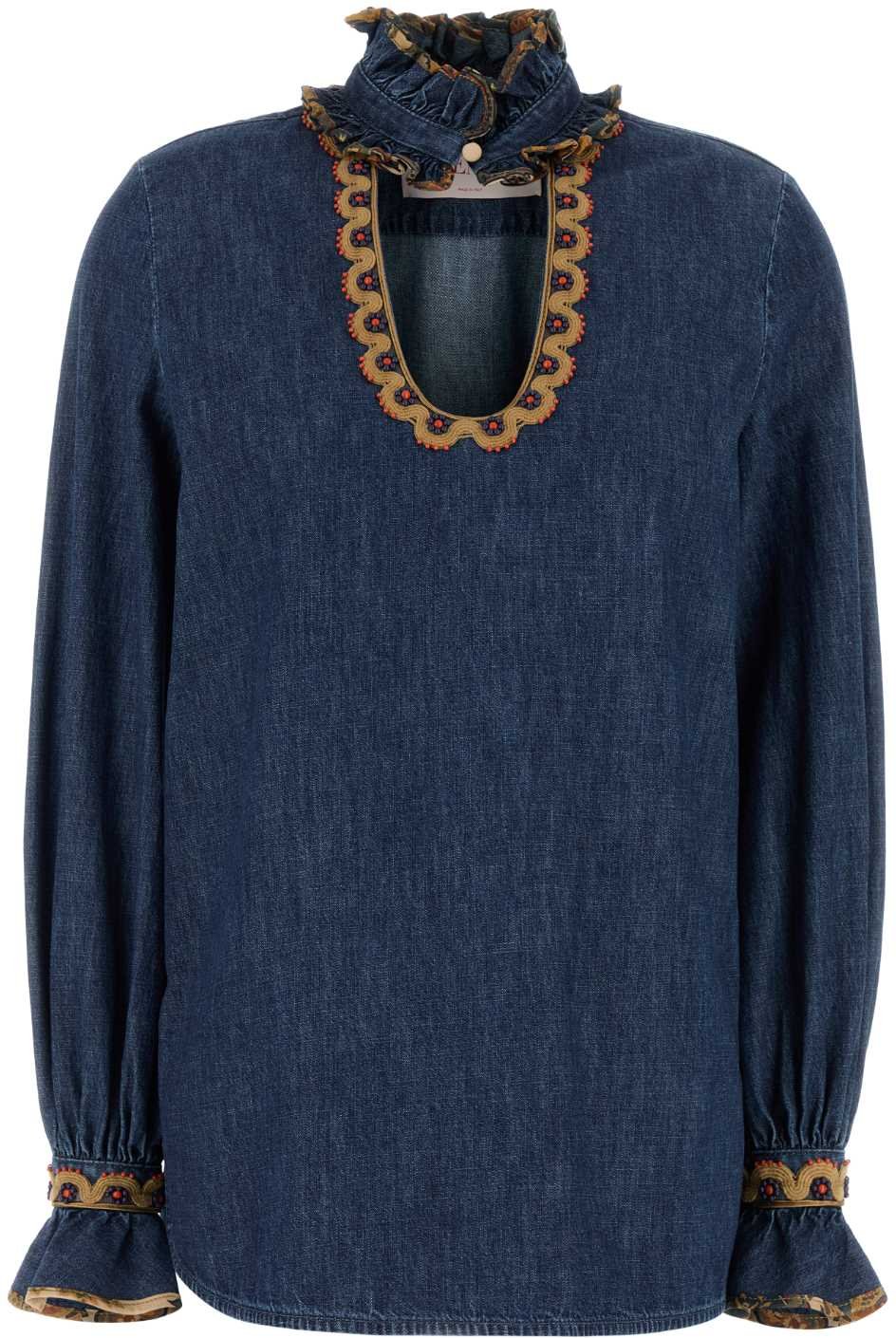 Chambray Denim Bluse