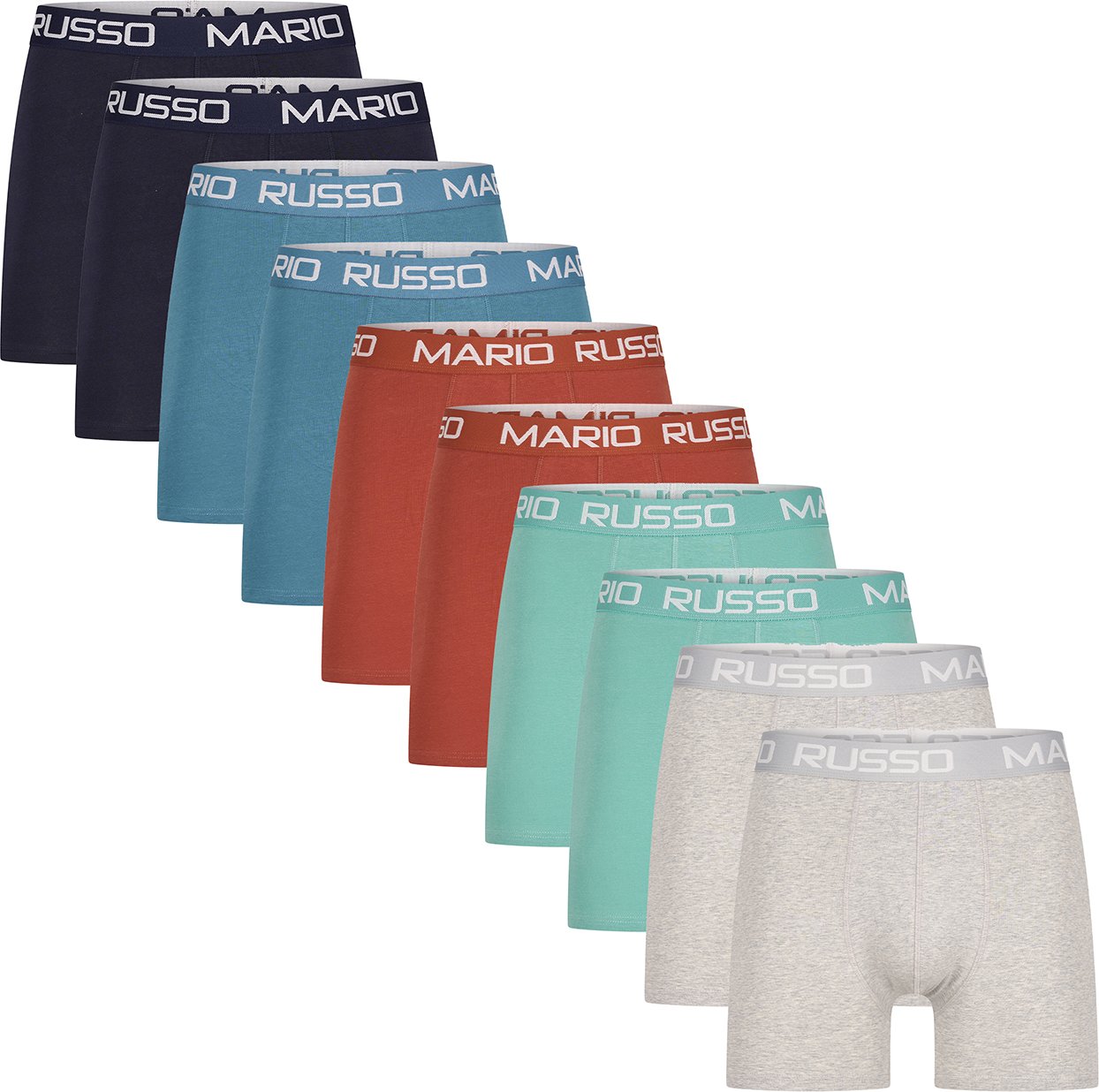 10-Pack Basic Boxers von Mario Russo in der farbe Mehrfarben und in größe M.
