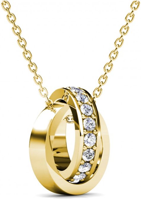 Circle Hoop Anhänger - Gold und Kristall