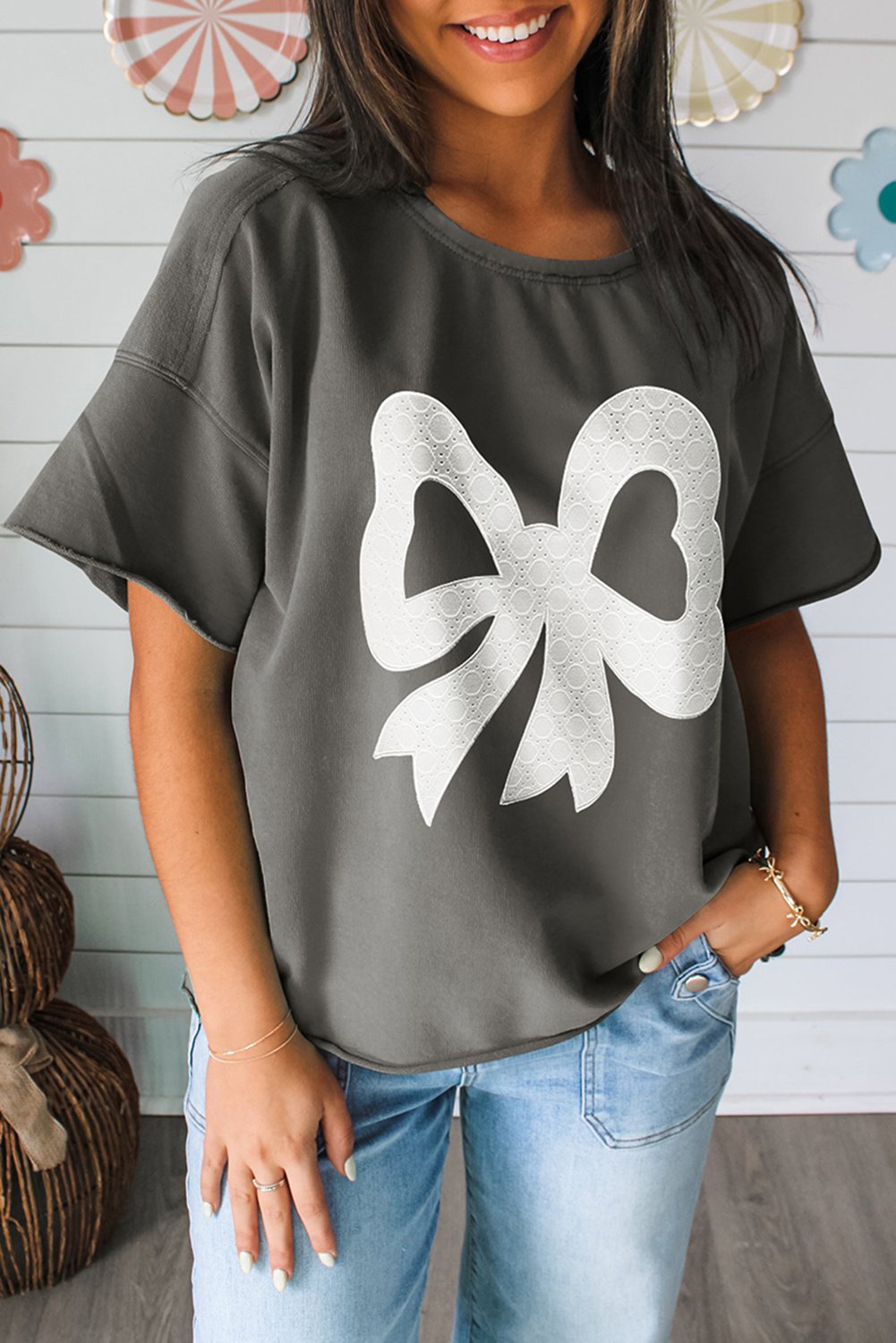 Bogen Grafik T-Shirt mit kurzen Ärmeln