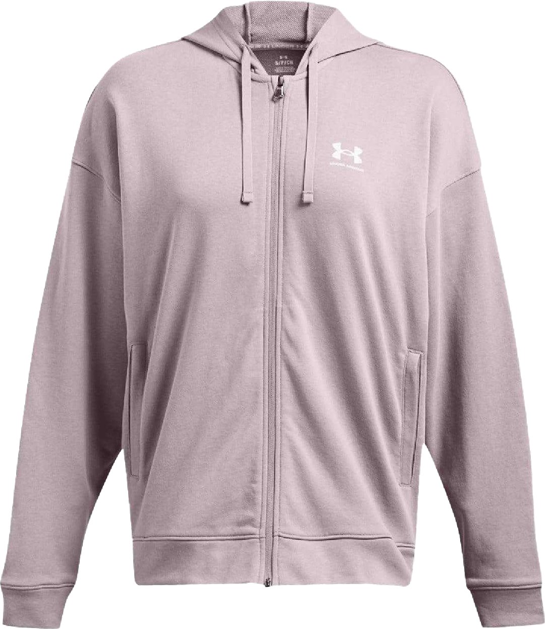 Under Armour - "Rival" Hoodie mit durchgehendem Reißverschluss für Damen, Frottee, Übergroß (Grau)