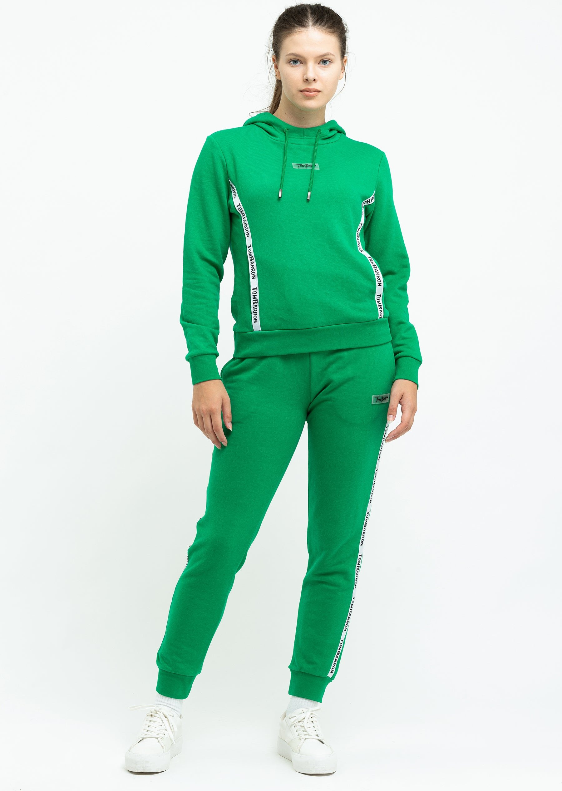 Tom Barron Damen-Trainingsanzug-Set mit Logo-Streifen, lässig