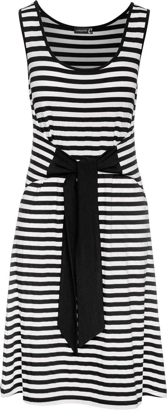Gestreiftes Kleid mit Bindegürtel