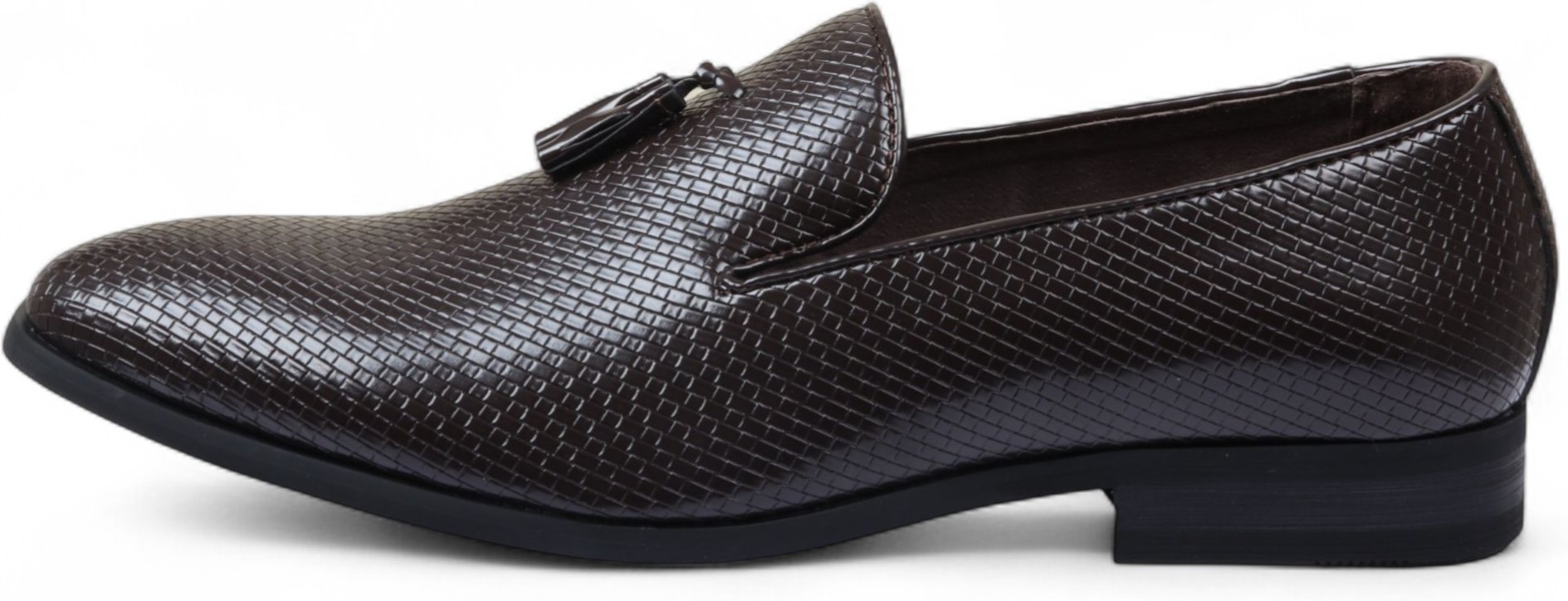 Herren Braune formelle Loafer mit Quaste, Slip-On-Lederschuhe