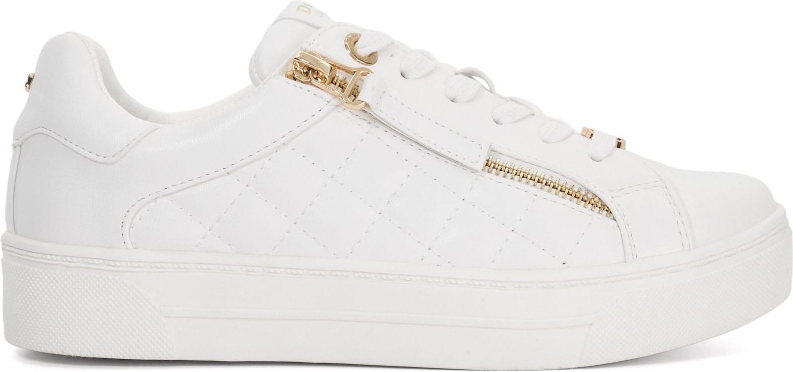 Dune London - "Eisel" Gesteppt Sneaker für Damen, flach geformter Absatz (Weiß)
