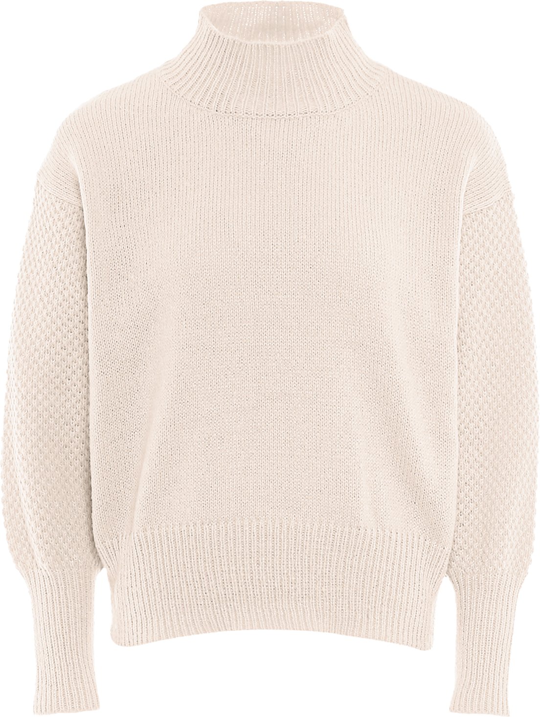 Mymo Pullover Damen Wollweiß