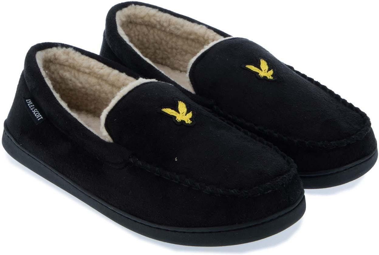 Lyle & Scott - Herren Mokassin-Hausschuhe "Aspen" (Schwarz)