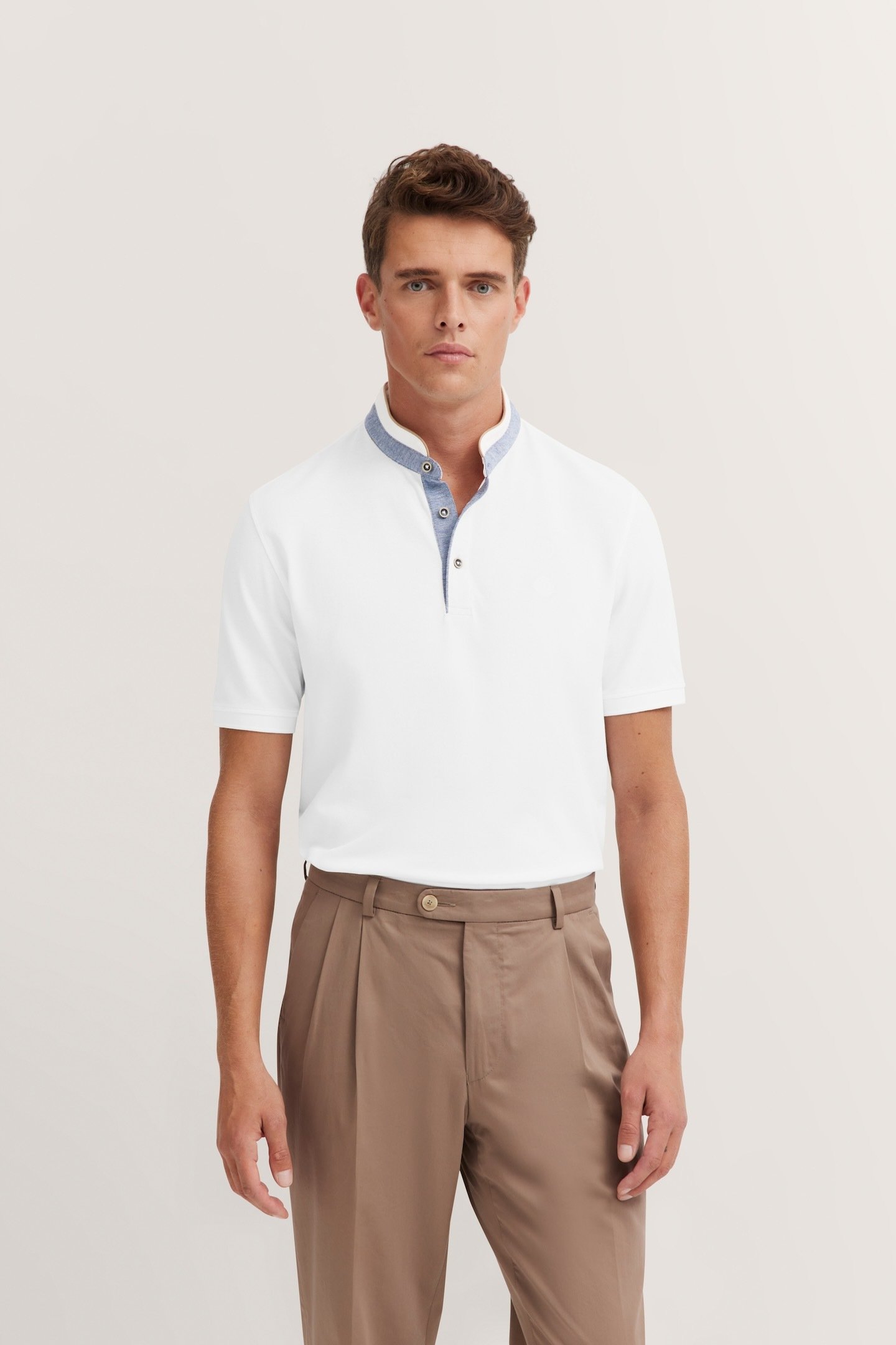 Bugatti Herren Polo mit Stehkragen