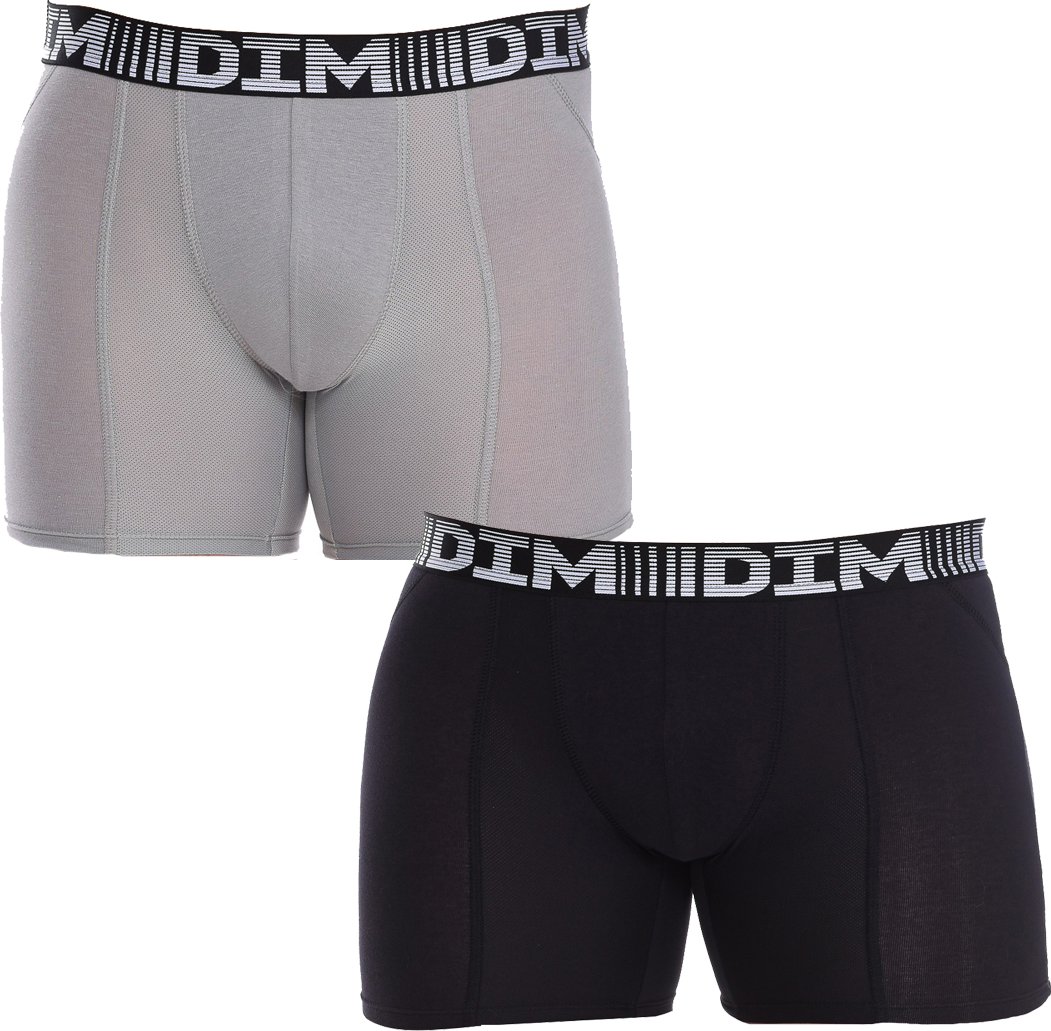 Pack-2 Herren 3D Flex Air Cotton Long Boxershorts D01N2