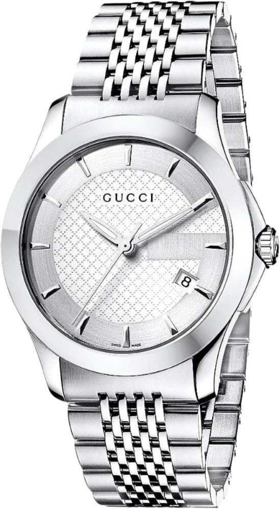 Gucci YA126401 G-Timeless Silbernes Zifferblatt Herrenuhr