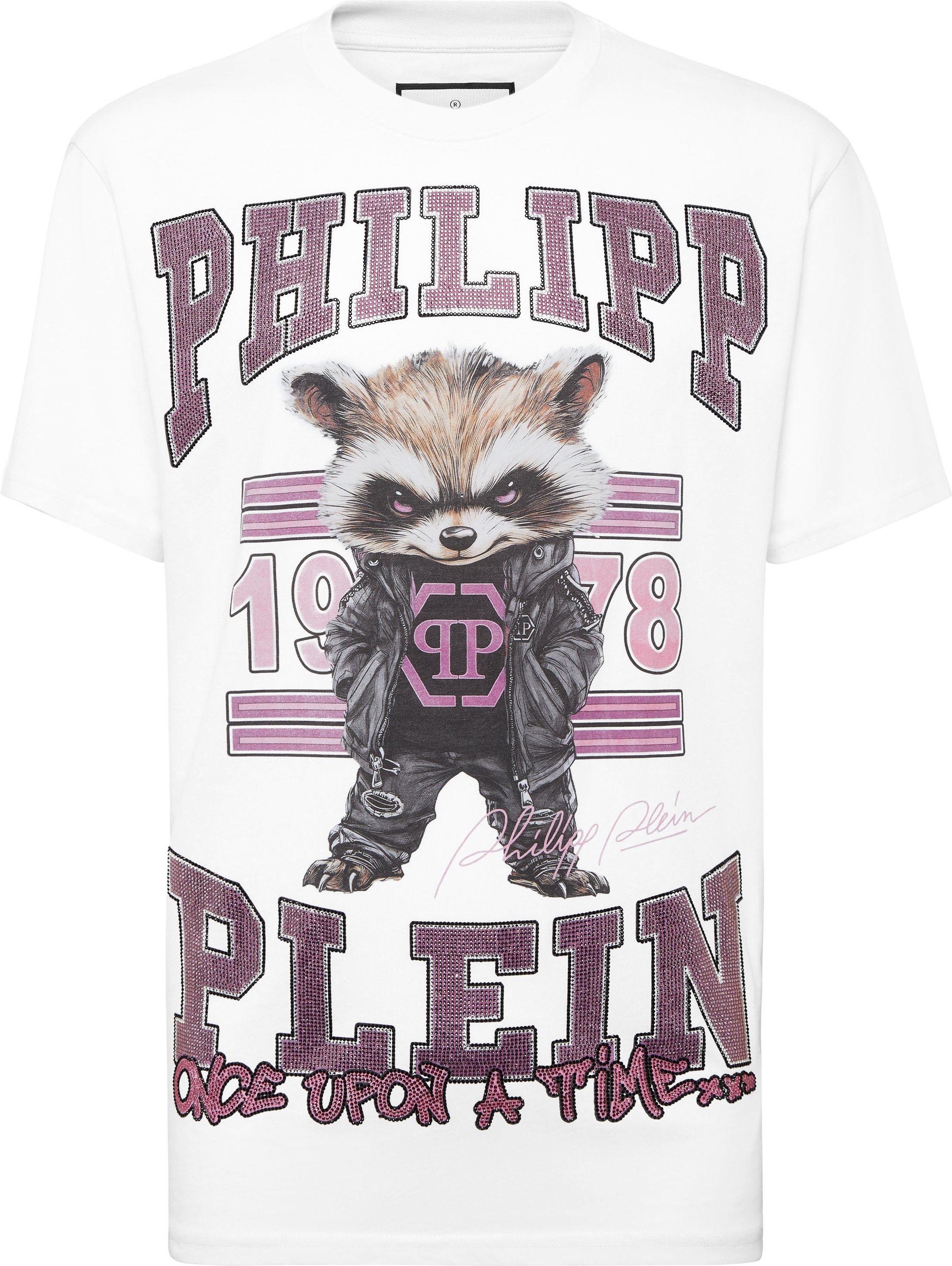 Round Neck T-Shirt College Raccoon Stones