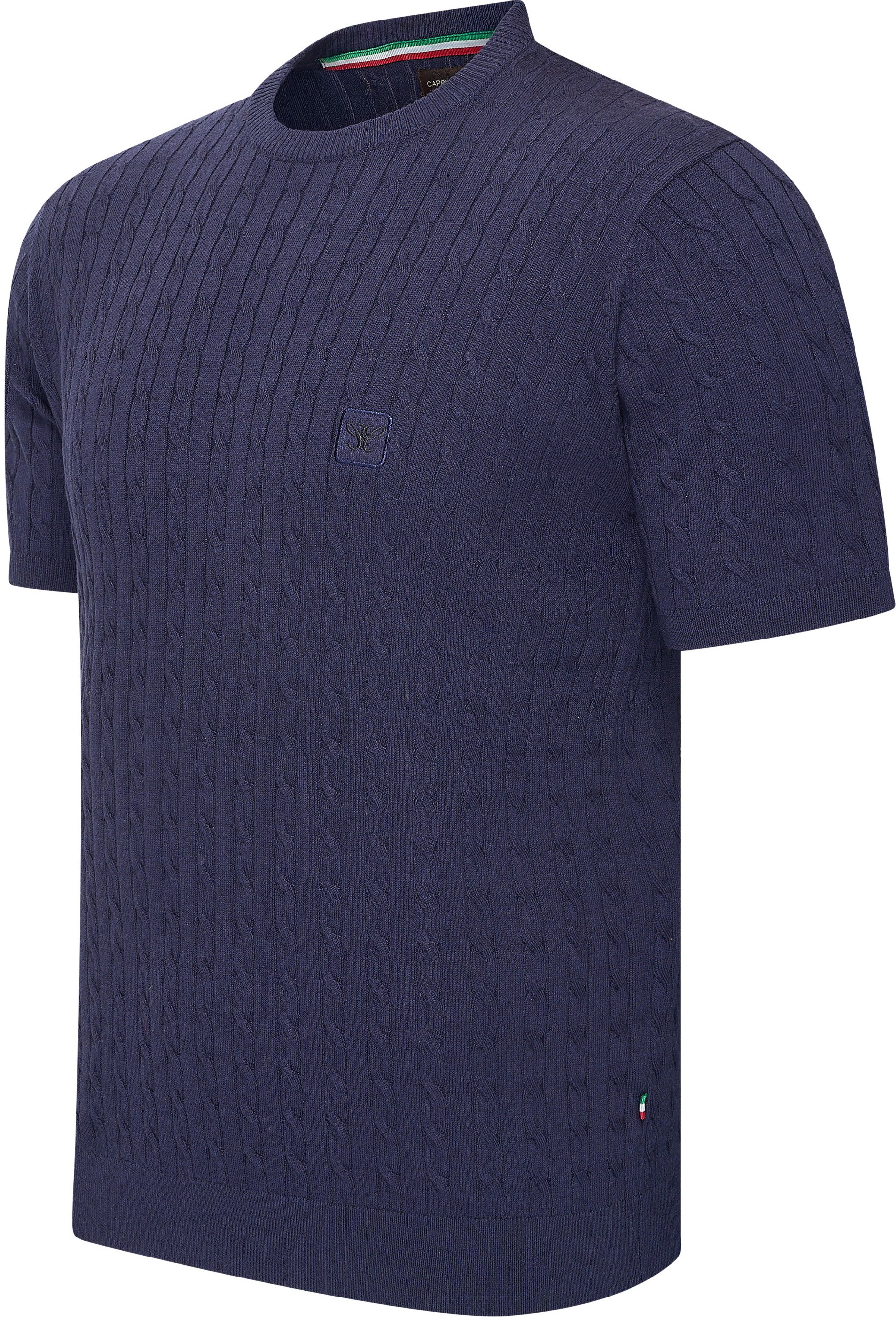 Cappuccino Italia Loreto Cable Knit Tee Blau