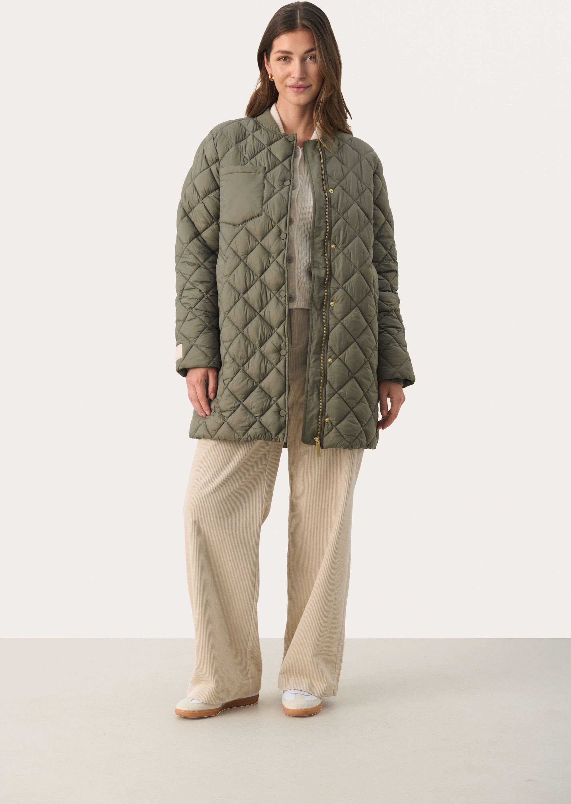 Jacke Gerade Passform Smokey Olive