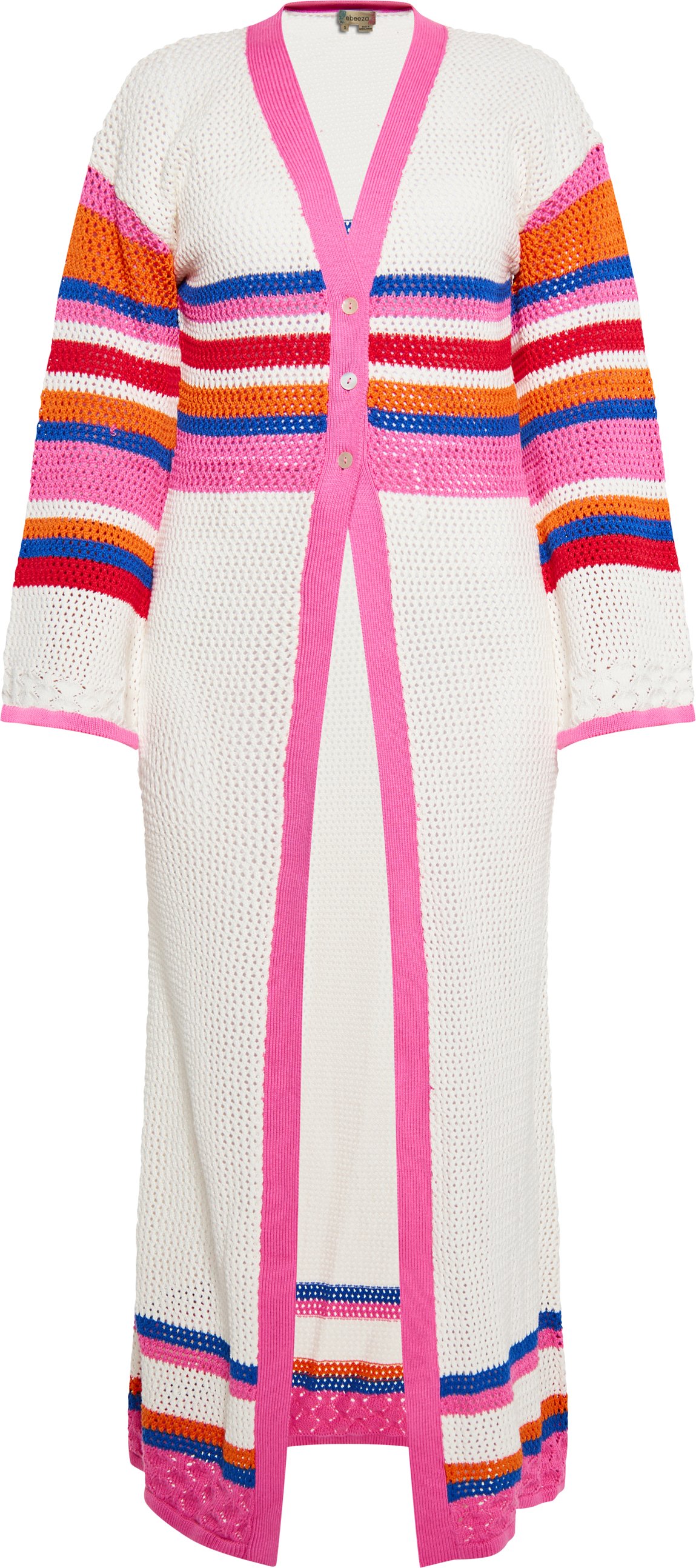 Thumbnail - Mymo Strickjacke Frauen Wollweiß Mehrfarbig