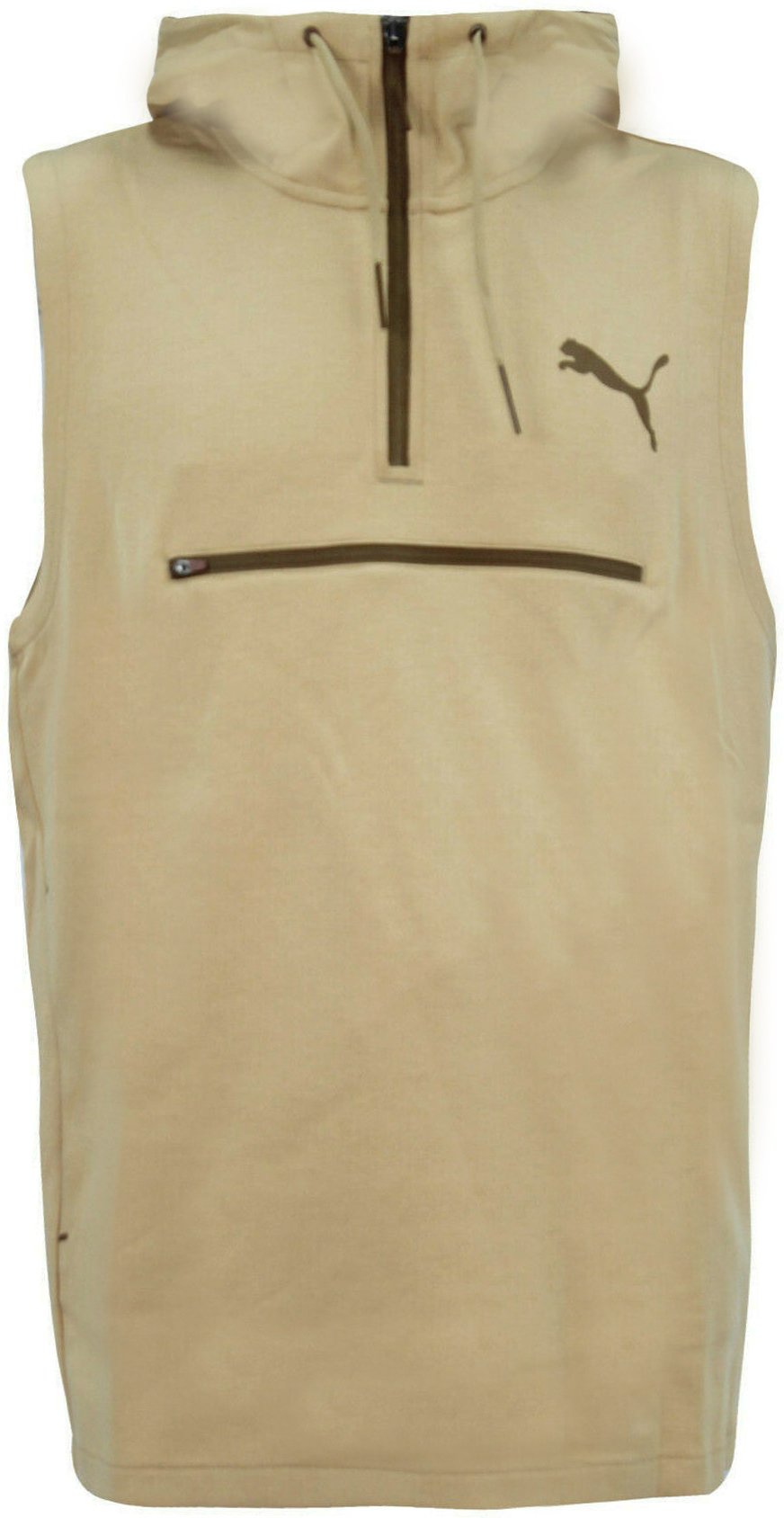 Puma Evo Zip Up Sleveleess Beige Herren Hoodie Vest 574519 01