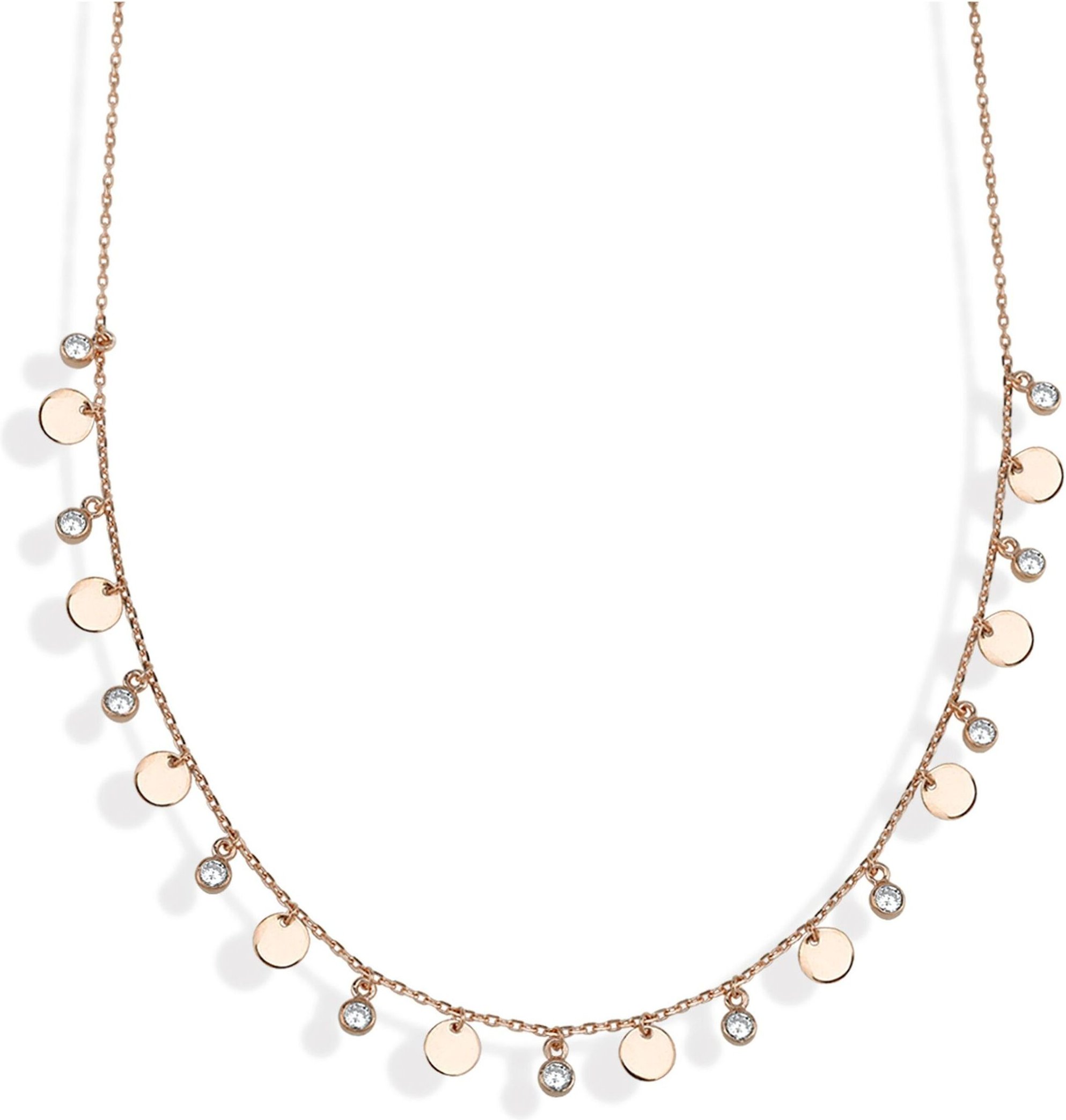 Dkeniz Anhänger mit Kette 925/- Sterling Silber rosévergoldet Fundament Silberkette