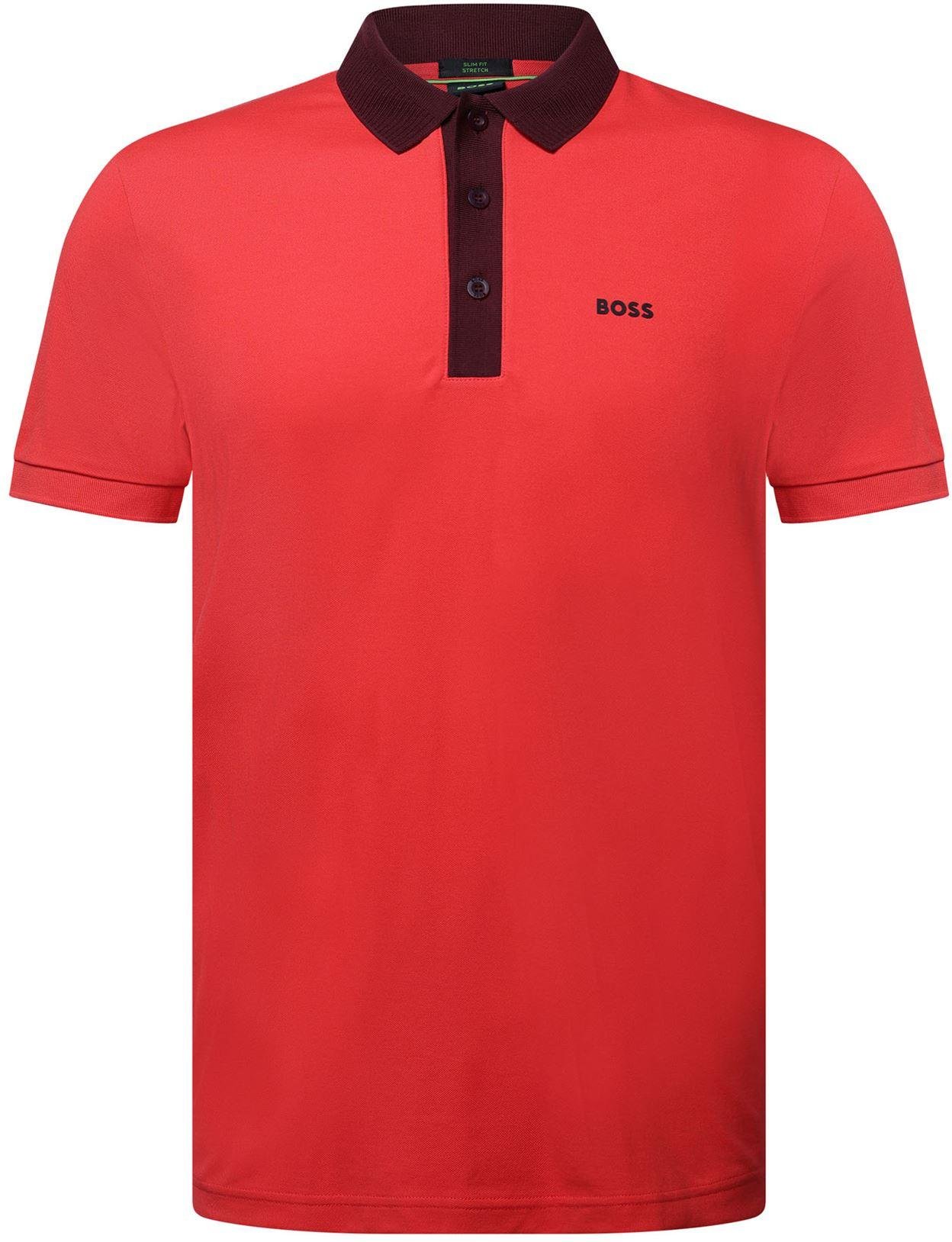 Boss - "Paule" Poloshirt für Herren, gerippt (Rot)