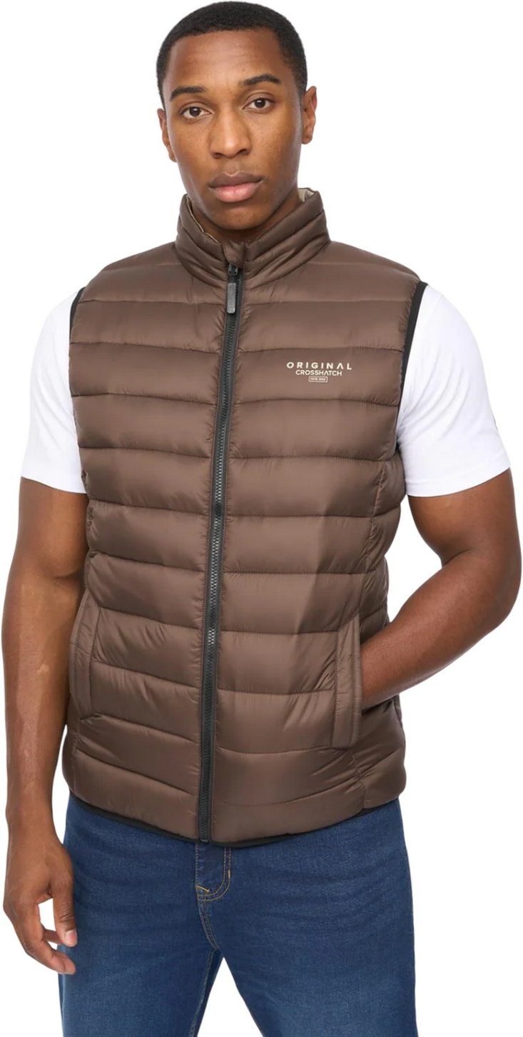 Crosshatch - "Gattering MVE" Weste für Herren, Gesteppt (Braun)