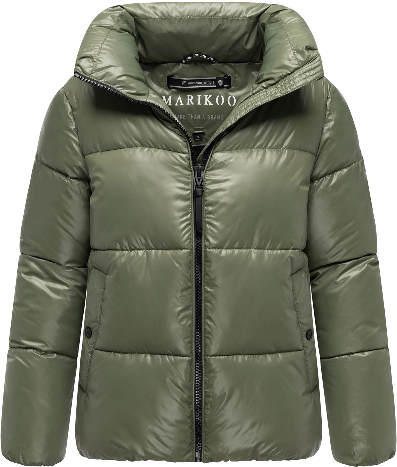Marikoo Damen Winterjacke Hazalee im Puffer-Stil mit glänzender Optik