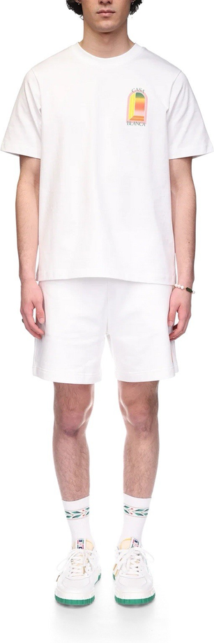 Casablanca Gradient Bogenlogo Bedrucktes T-Shirt in Weiß
