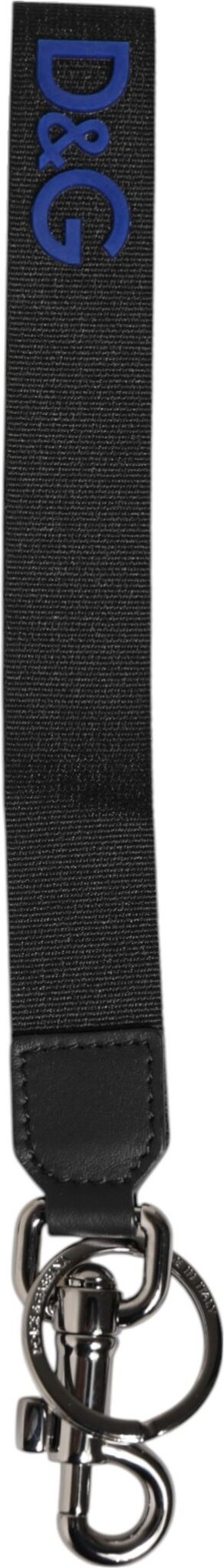 Schwarzer Blauer DG Logo Polyester Messing Halter Schlüsselanhänger Schlüsselring