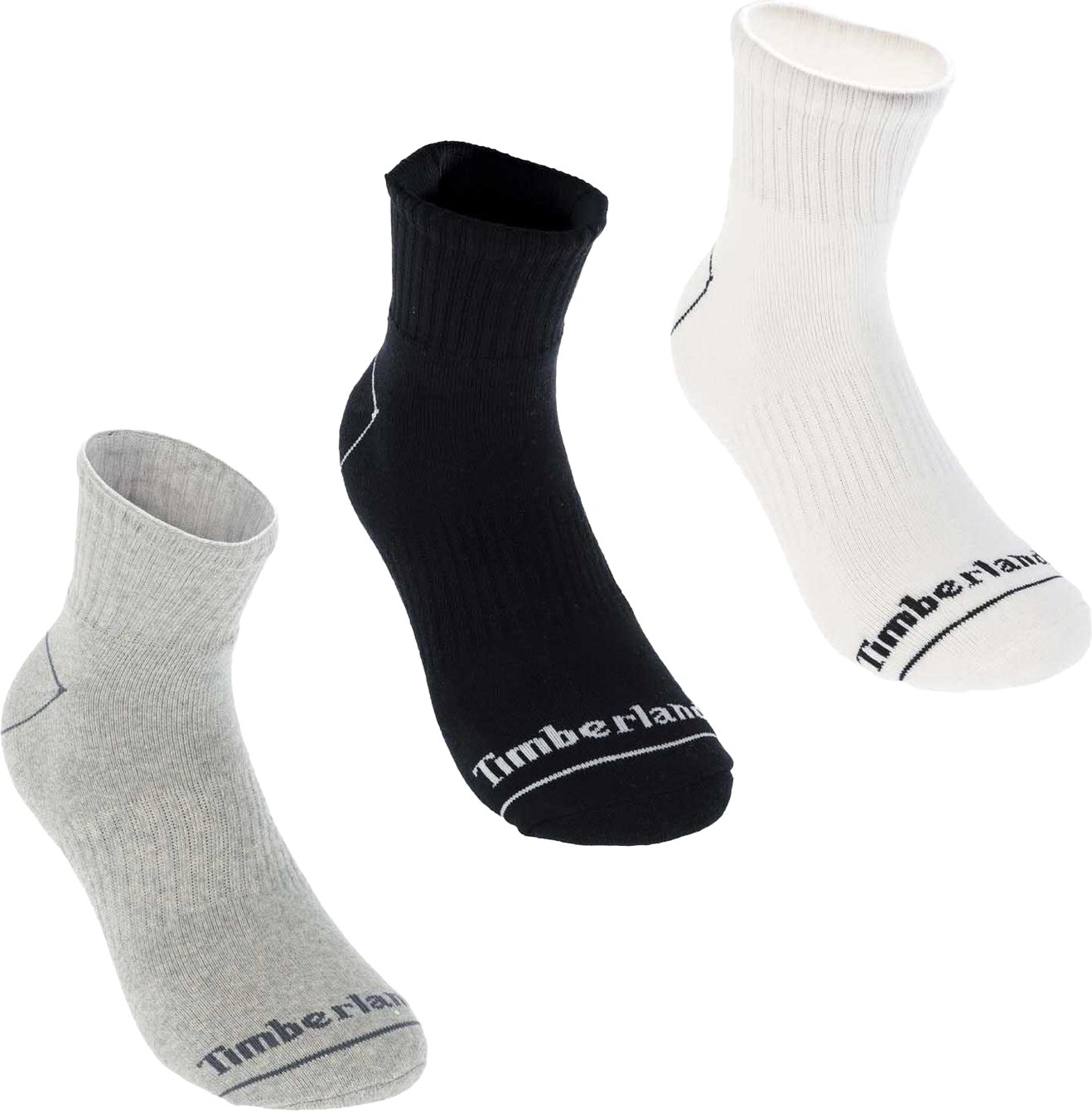 Timberland - "Bowden" Socken für Herren (3er-Pack) (Weiß/Schwarz/Grau)