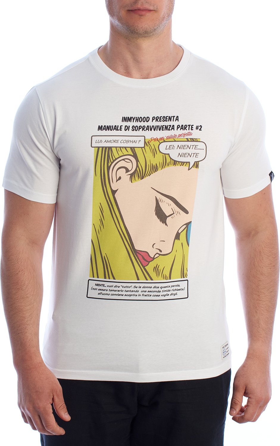 Herren Kurzarm Baumwolle Comic Print T-Shirt HS24MTS21-B