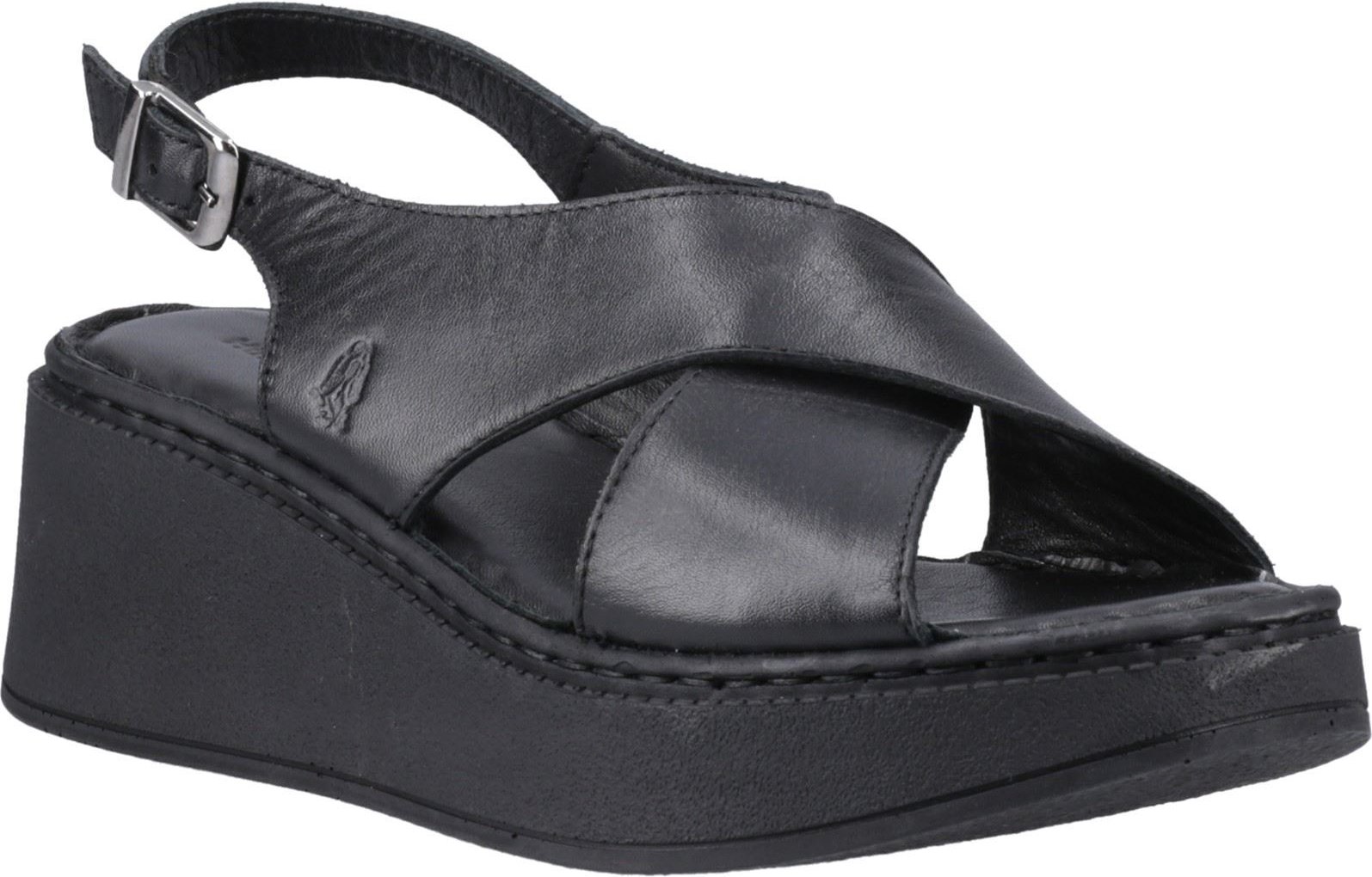 Hush Puppies Bex Keilabsatz Nubuk Damen Schwarz Wedges