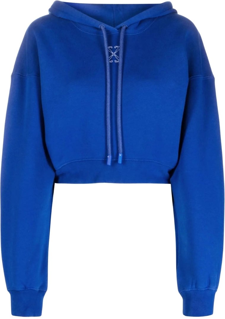 Off-white Embr Mini Arrow Crop Hoodie Blau