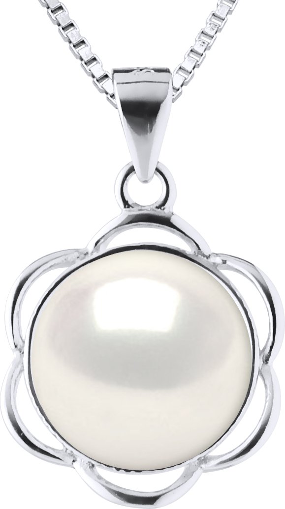 Thumbnail - PETAL Halskette Süßwasserperle Weiß 9-10 mm 925