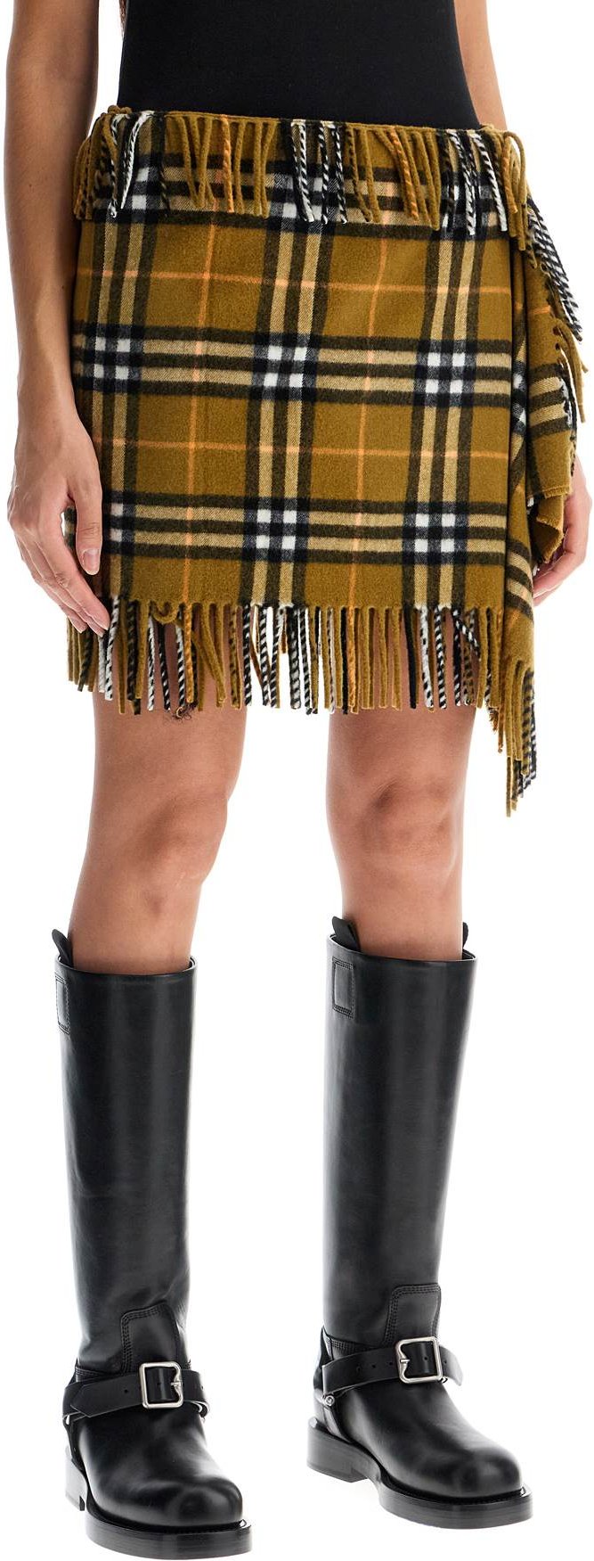 Bestickter Wollmischung-Minirock