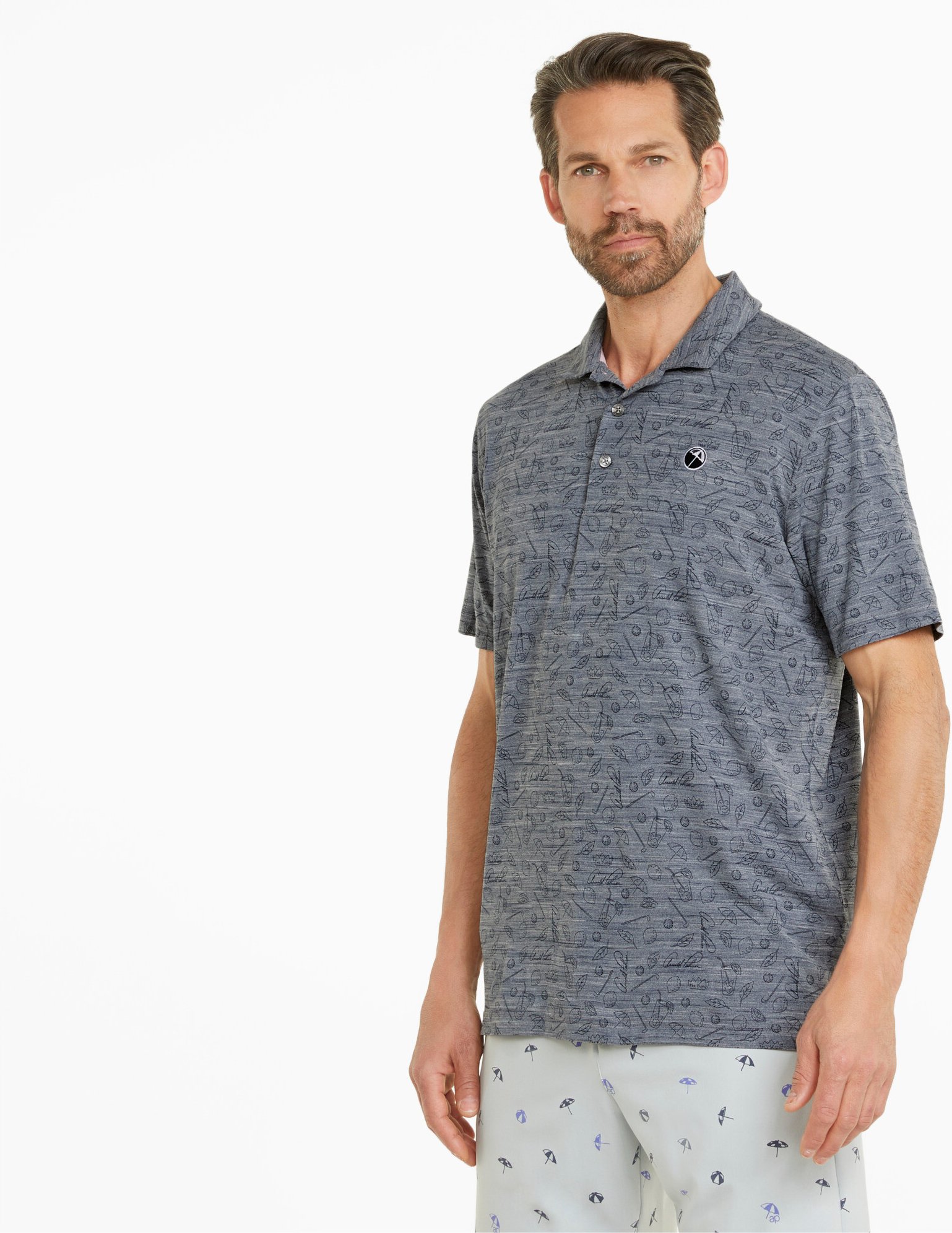 Puma x Das Arnold Palmer King Mens Grey Polo -Hemd