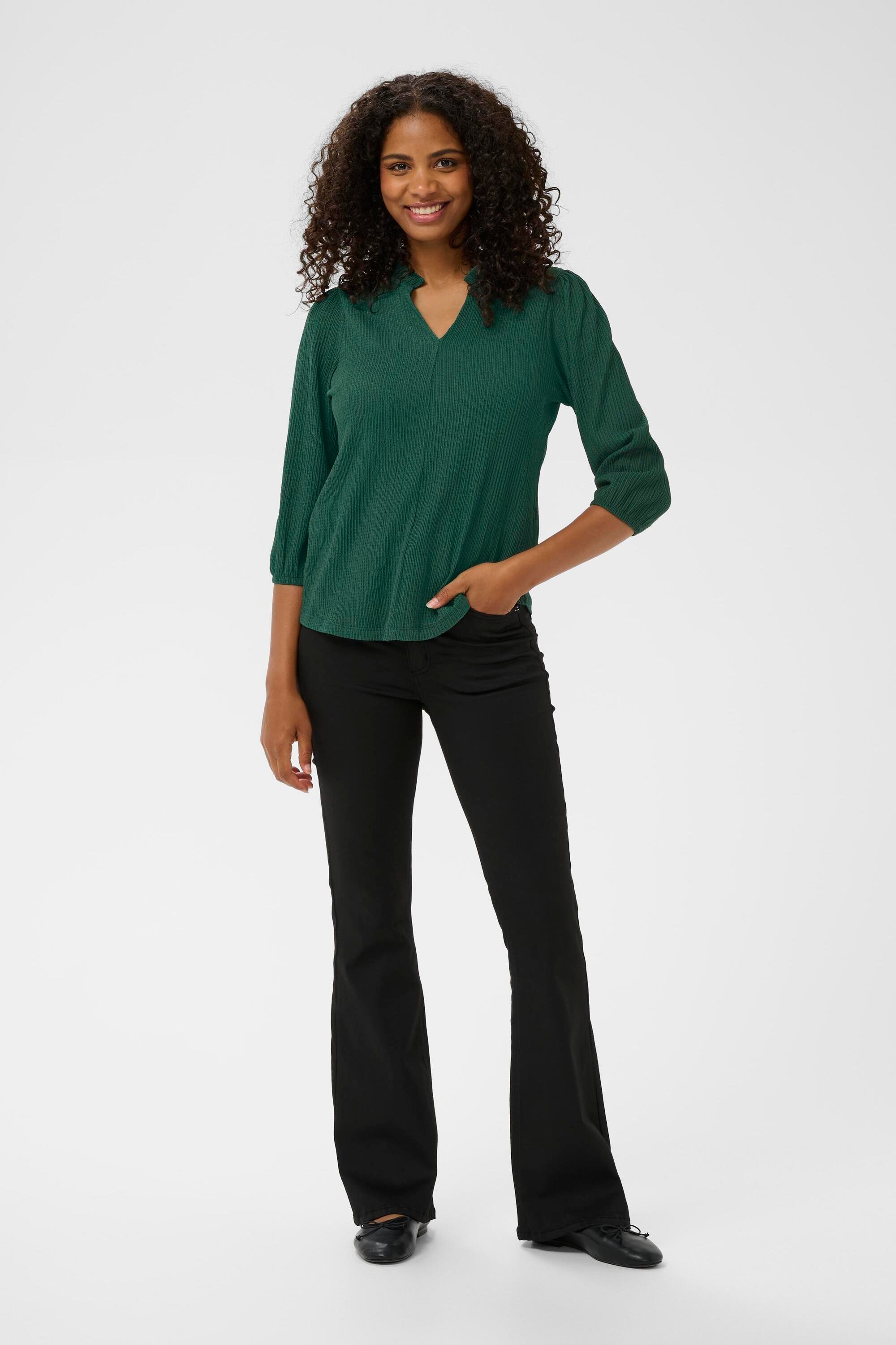 Langarm-Bluse KAkatrine Langarm-Bluse Regular fit dark green