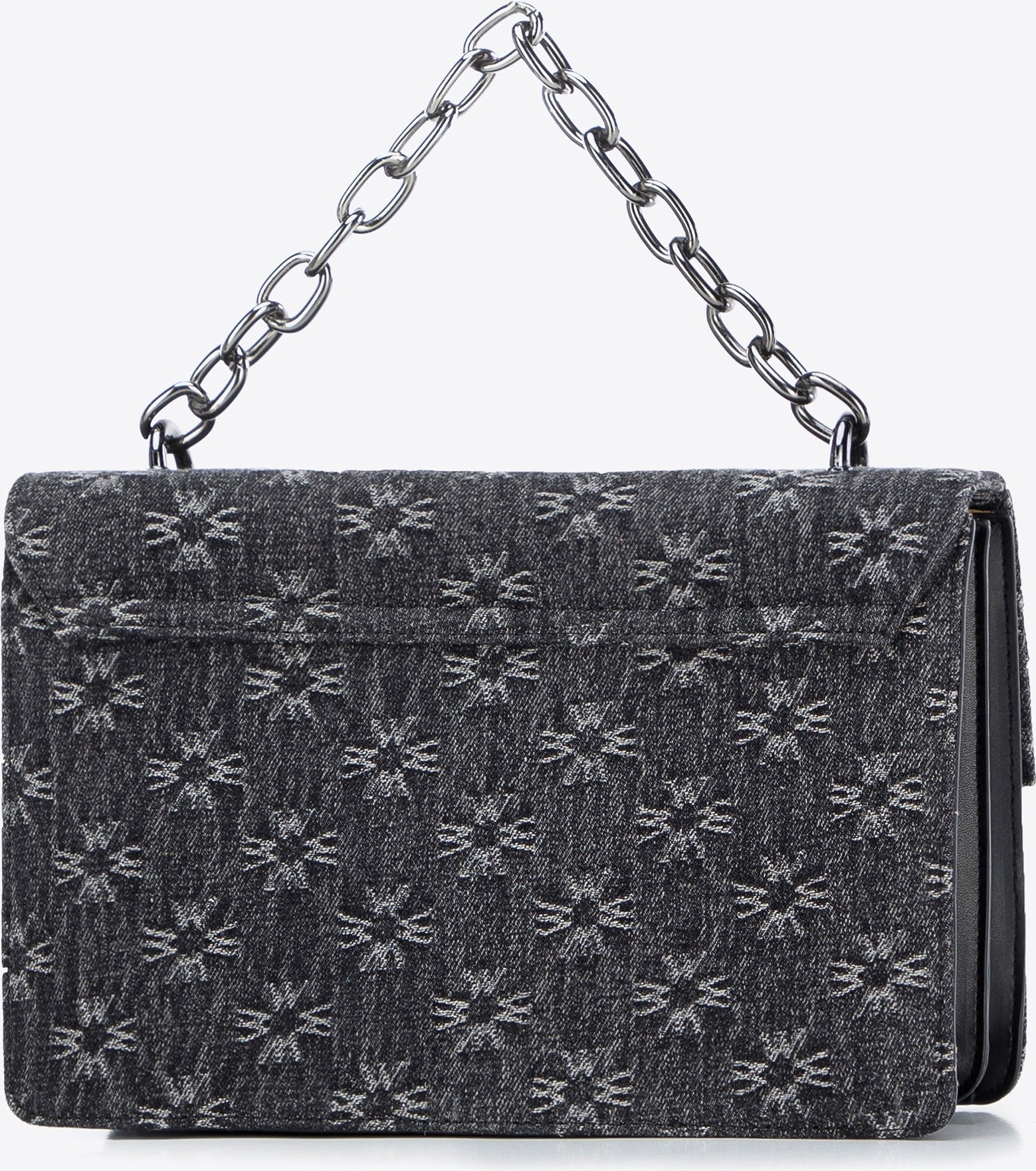 Wittchen Damen Monogramm Denim Messenger Bag Klein Grau Baumwolle