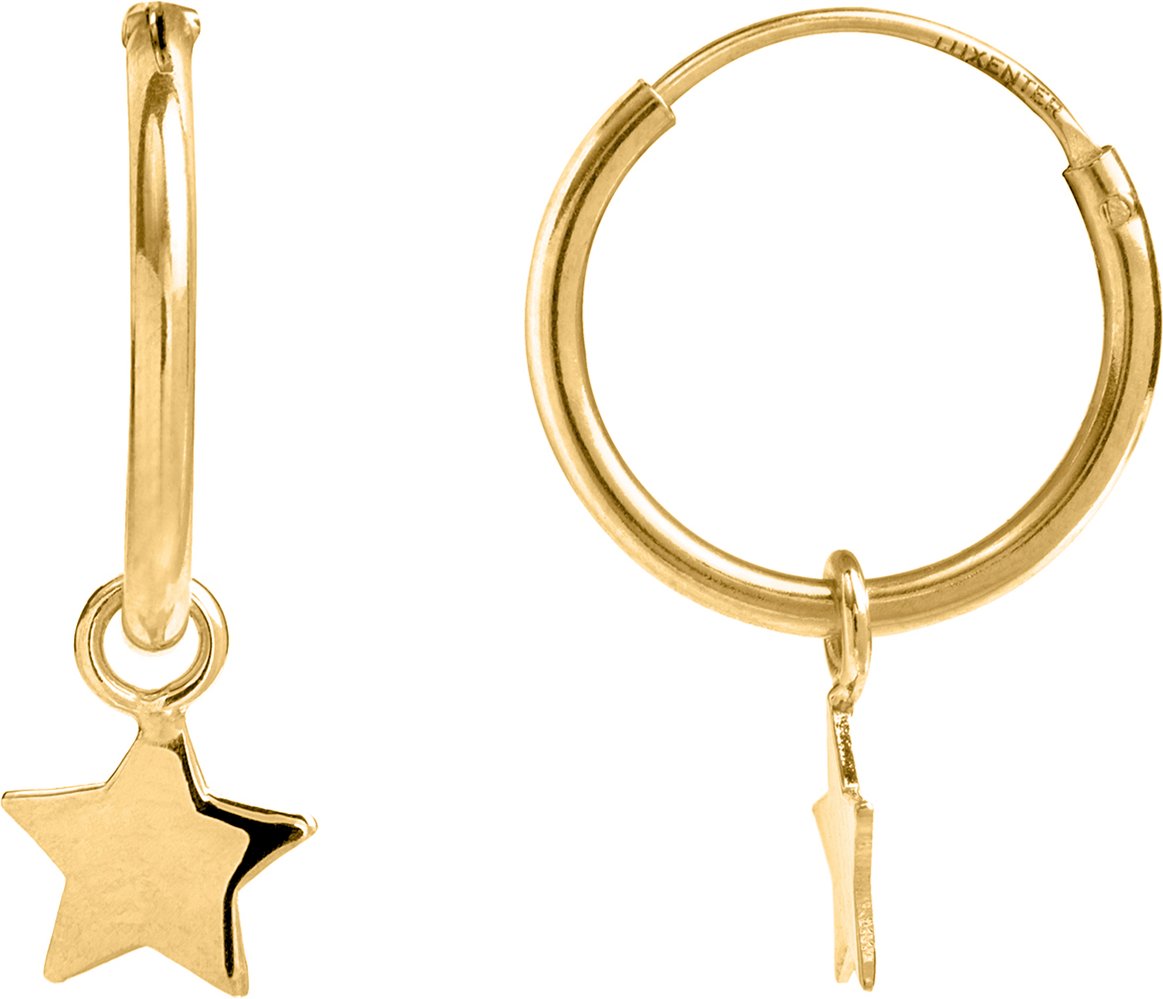 Luxenter, essentielle Ohrringe aus 925er Sterlingsilber mit 18 Karat Gelbgold