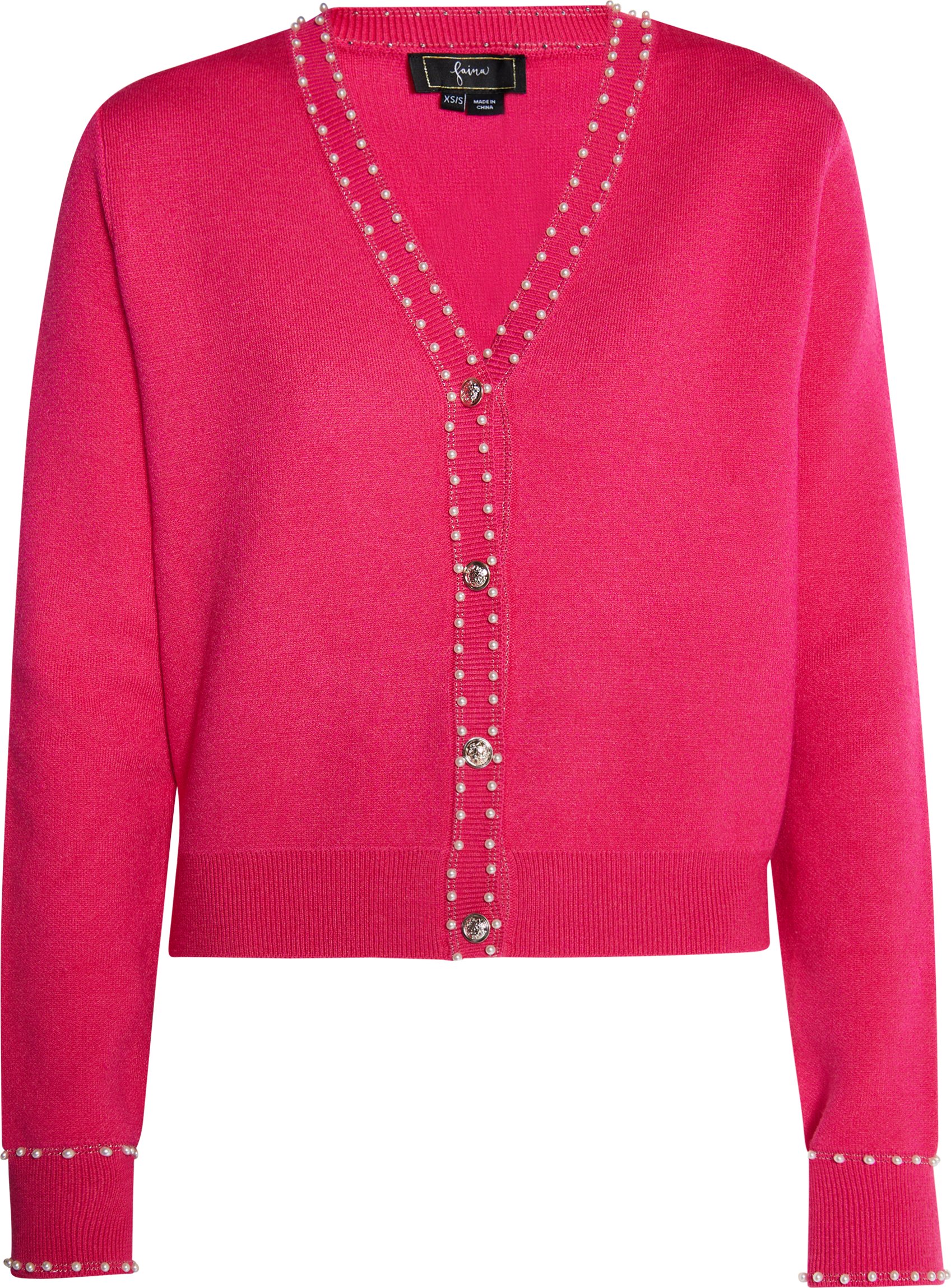 Faina Strickjacke mit Perlen Damen Rosa