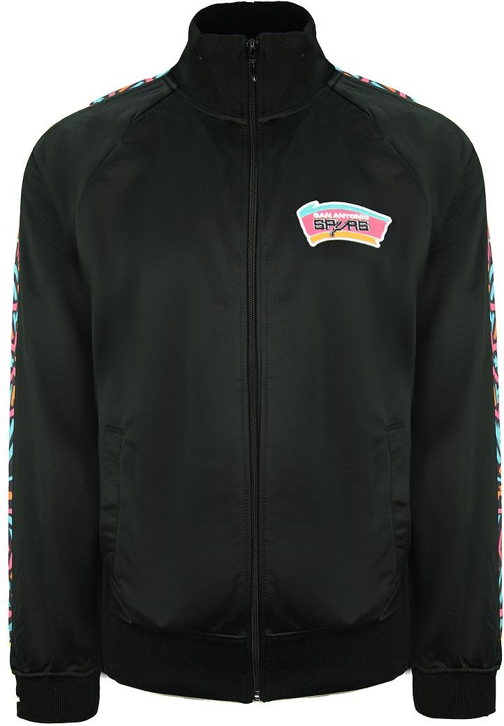 Mitchell & Ness San Antonio Zip Up Black Mens Track Jacke Trjkdf18006 SASBLCK1