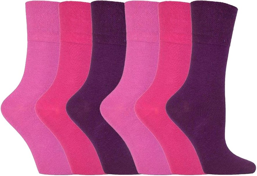 Damen 6er Pack nicht elastische Diabetikersocken mit handgekettelten Zehennähten