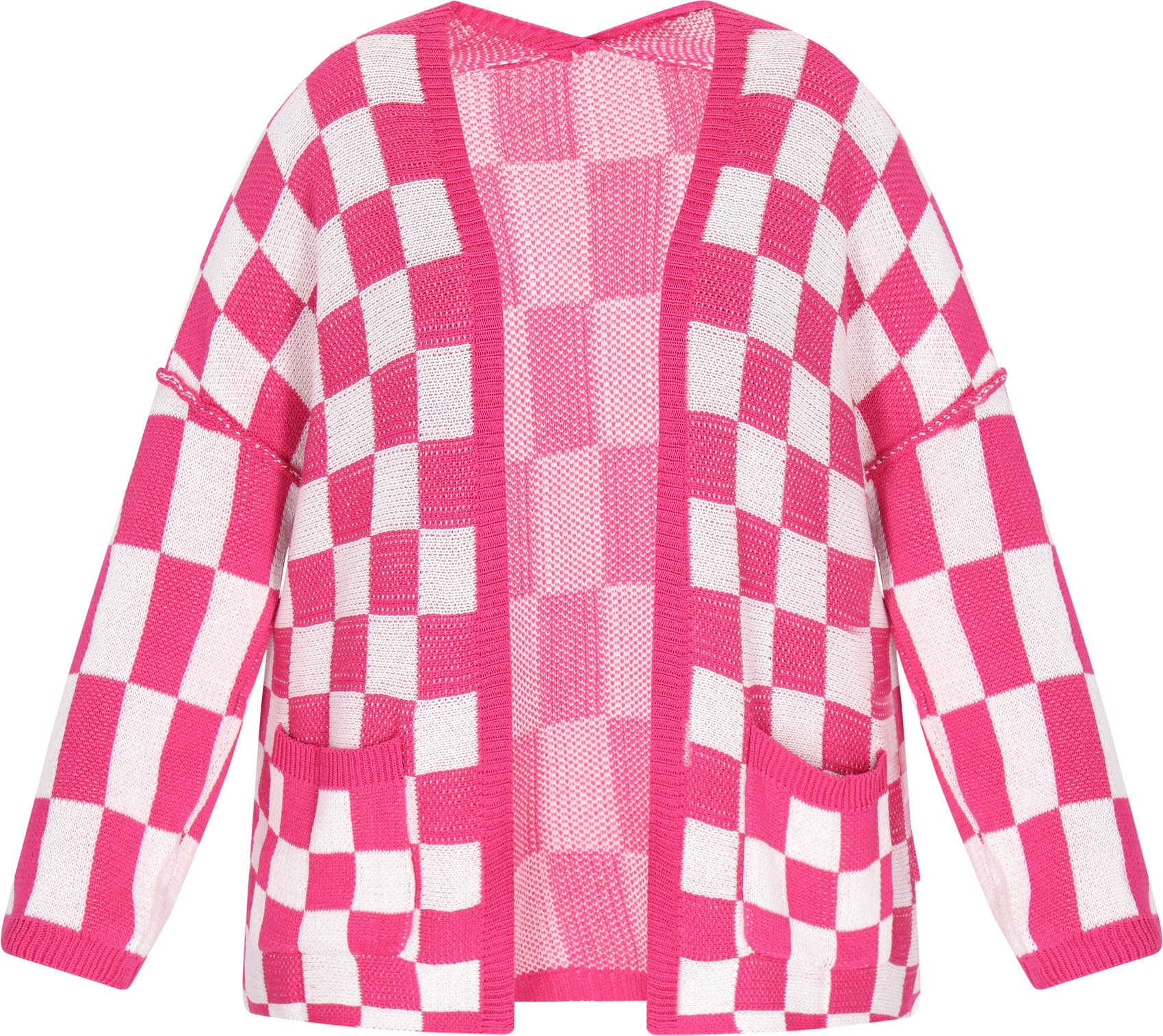 Mymo Plus Size Sweater Frauen rosa weiß