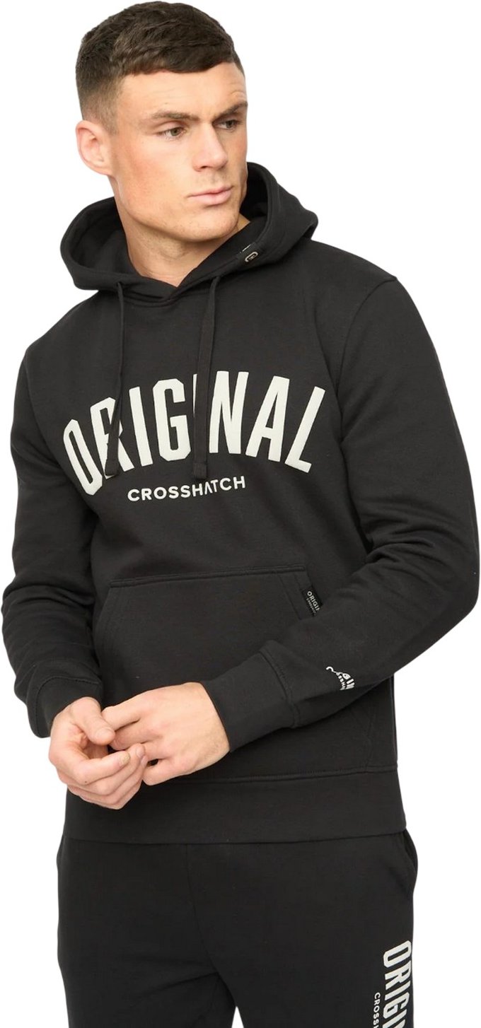 Crosshatch - "Kensby" Kapuzenpullover für Herren (Schwarz)