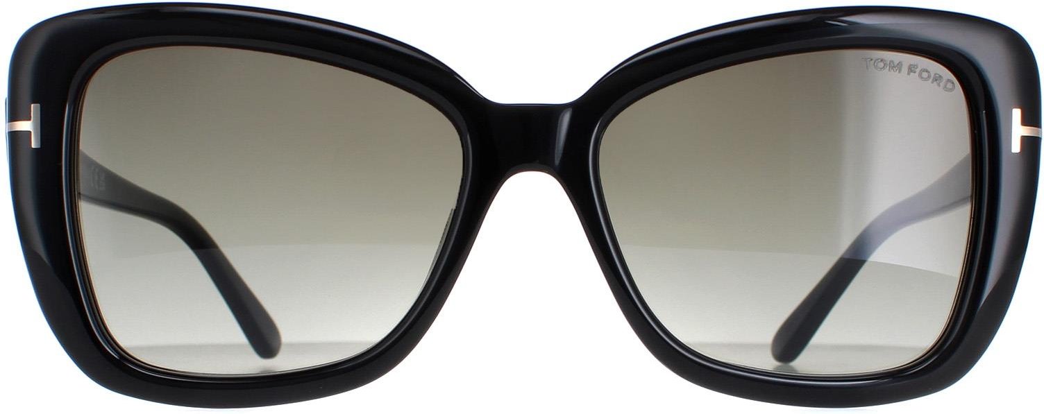 Tom Ford Square Womens Glänzend Schwarz Rauch Gradient Maeve FT1008