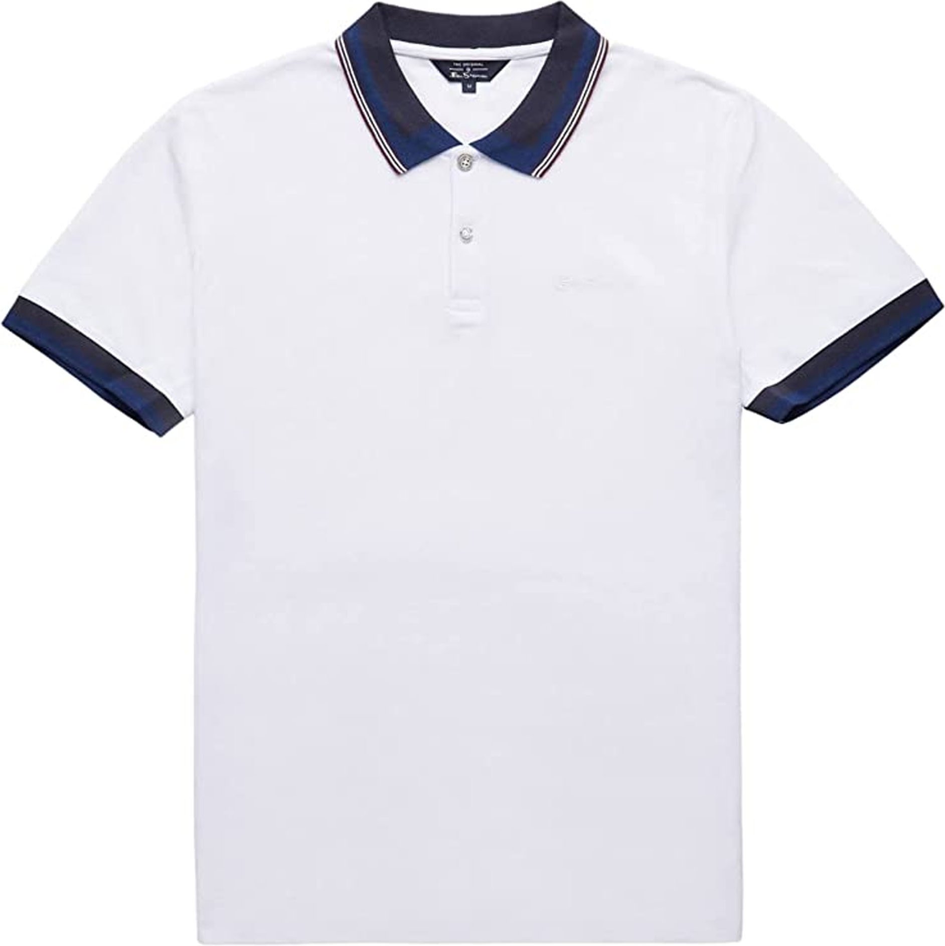 Ben Sherman Classic Stripe Kragen Herren weißes Poloshirt