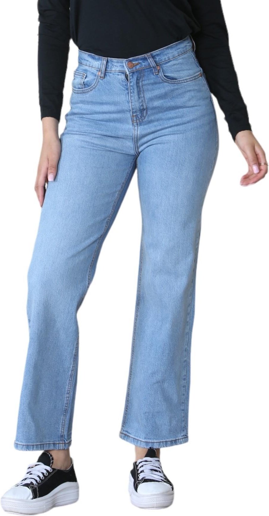 MYT Ladies Wide Leg High Waisted Jeans in Hellblau