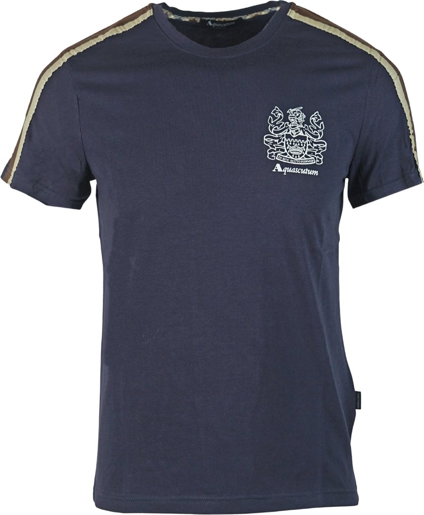 Aquascutum Schulterstreifen Navy T-Shirt