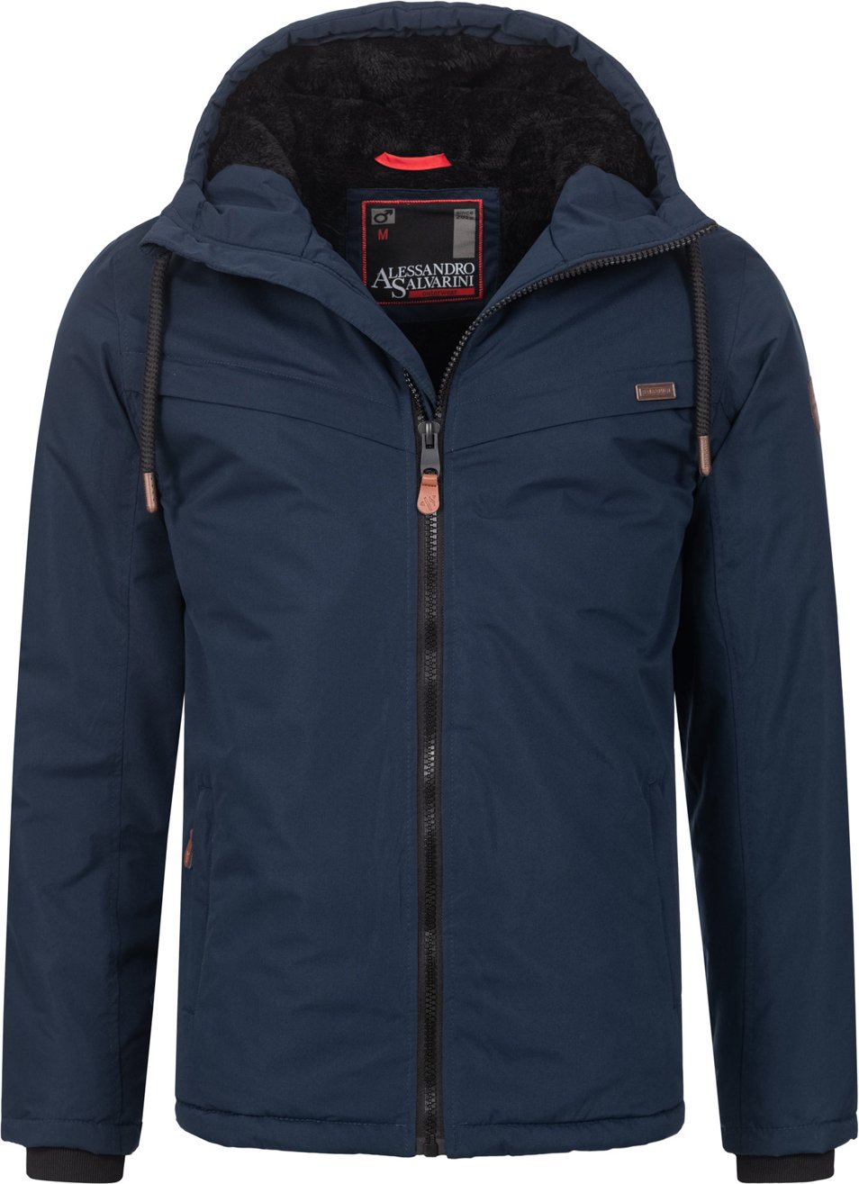 Alessandro Salvarini Herren Winterjacke AS-331 mit Teddyfell & Kapuze