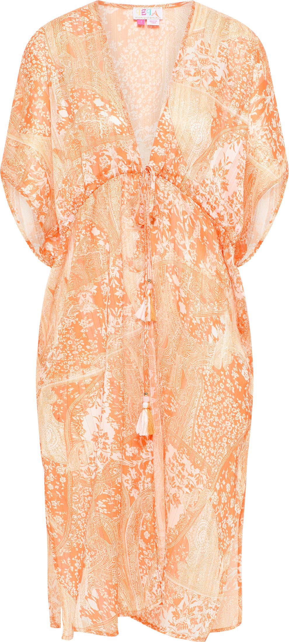 Thumbnail - IZIA Kimono Damen Orange Weiss