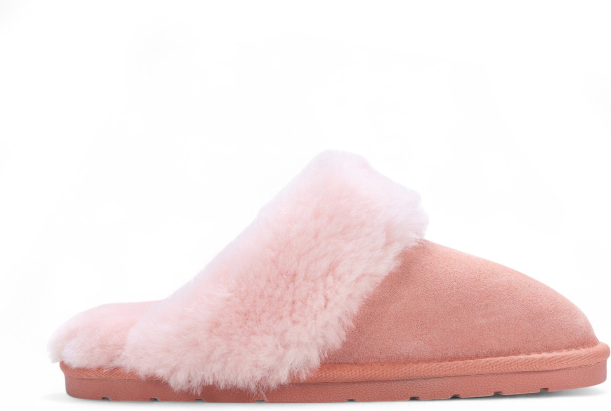Damen-Winterpantoffeln aus echtem Schaffell in Rosa mit Wildleder - Luna