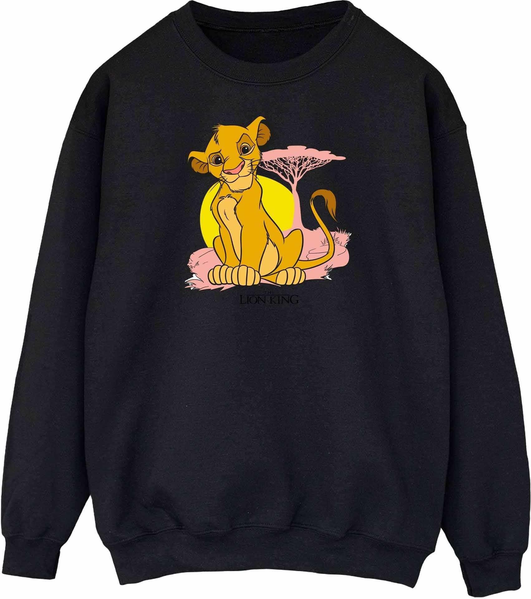 Disney Damen/Damen König der Löwen Simba Pastell Sweatshirt (Schwarz)