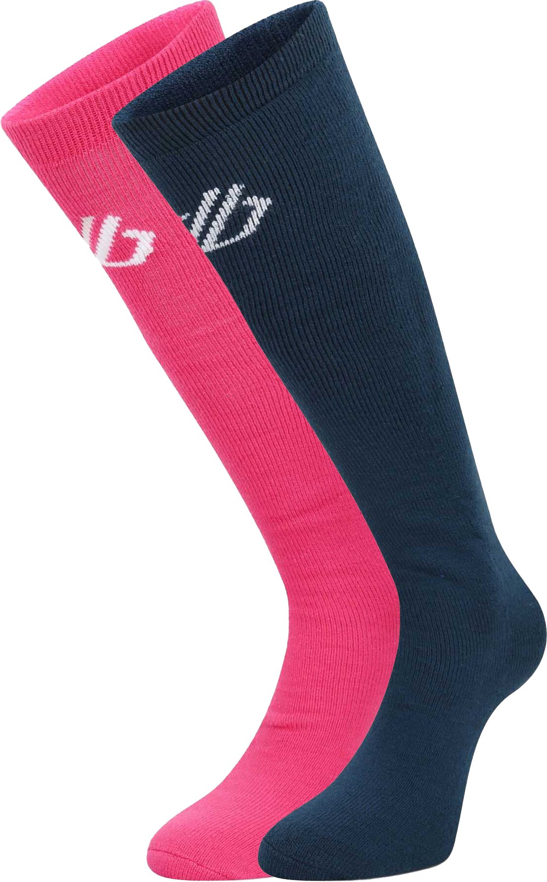 Dare 2B Socken für Herren/Damen Unisex 2er-Pack (Reines Rosa/Dunkel-Jeansblau)